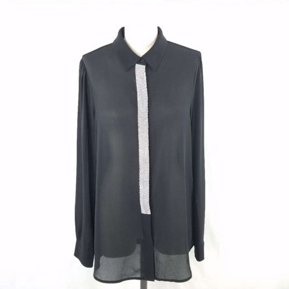 Michael Kors Rhinestone Blouse | black | L